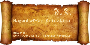 Wagenhoffer Krisztina névjegykártya